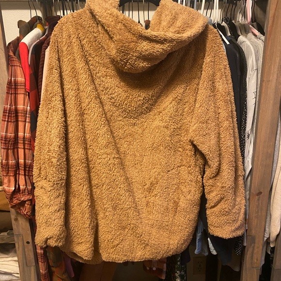 Cozy Soft Oversized Brown Teddybear Hooded Sweater - Picture 2 of 4